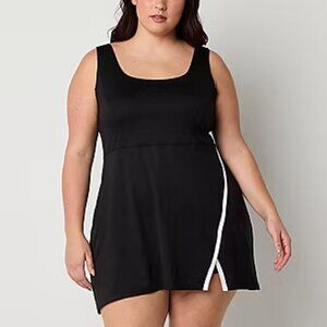 Tennis Dress 1X Black Shorts Liner Soft Stretch Pullover Mini Plus Size Active